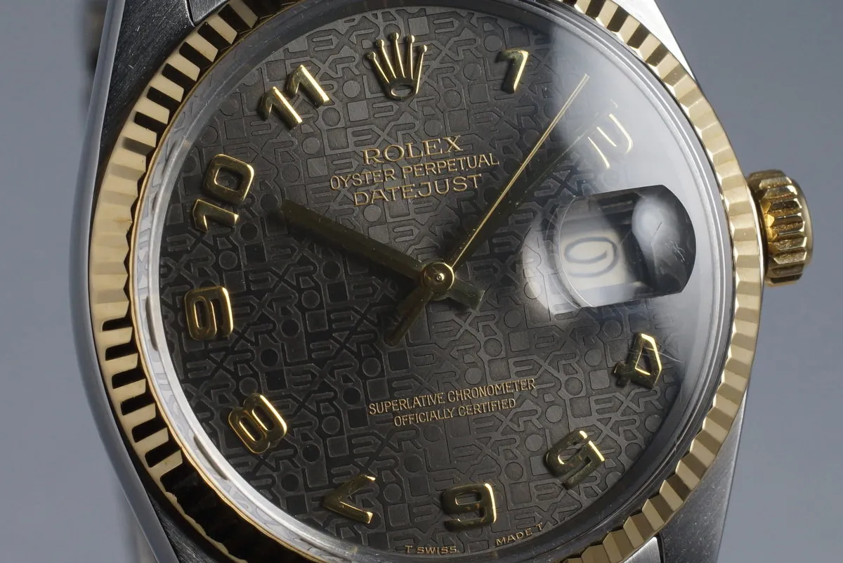 1985 Rolex Two Tone DateJust 16013 Gray Arabic Computer Dial