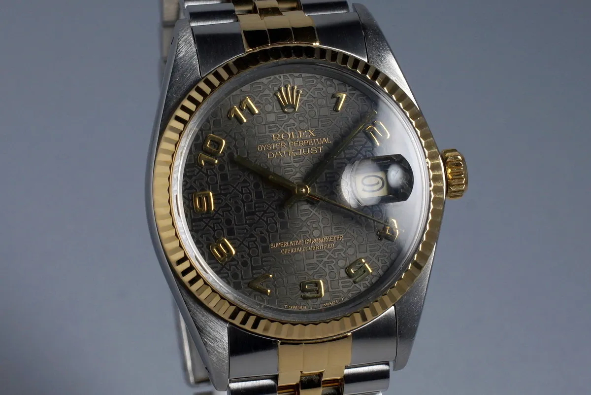 1985 Rolex Two Tone DateJust 16013 Gray Arabic Computer Dial