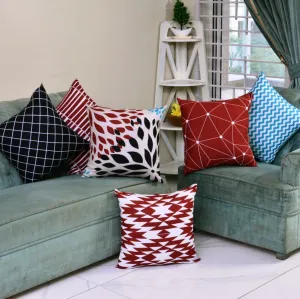 6 PCs Digital Printed Duck Cushions-Multi Knots