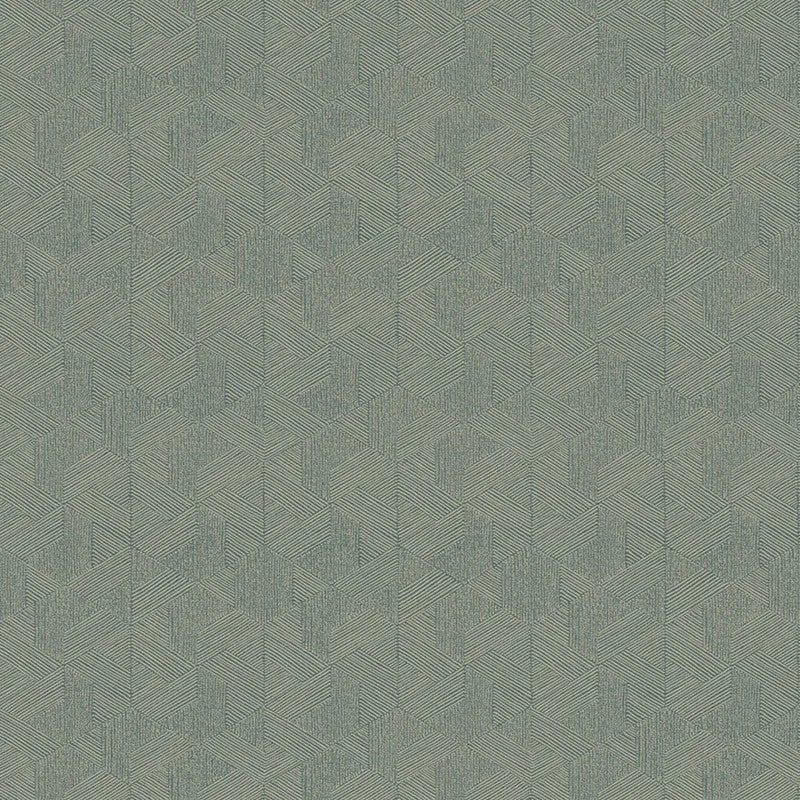 Abstract Geo Modern Wallpaper in Teal/Silver