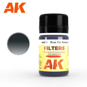 AK Interactive AK071 Weathering Blue Filter for Panzer Gray Vehicles Enamel 35ml