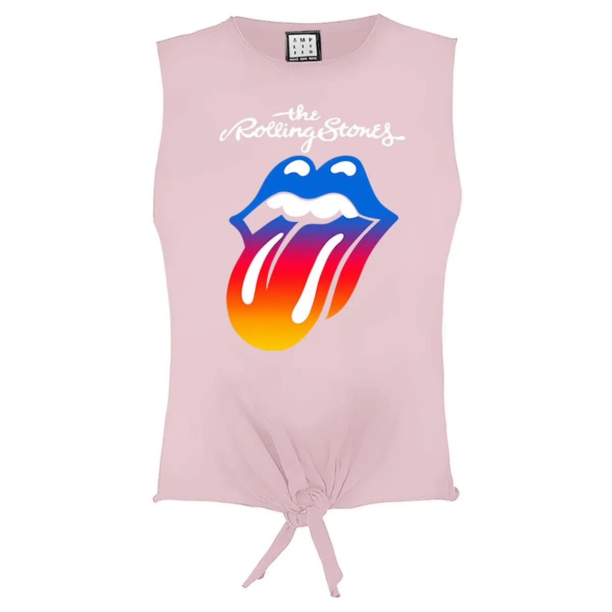 Amplified Womens/Ladies Rainbow Tongue The Rolling Stones Crop Top