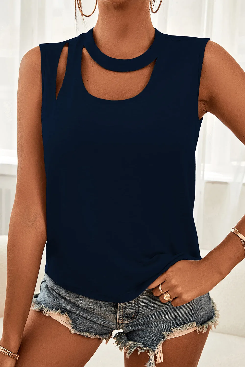 *APP EXCLUSIVE* Cutout Sleeveless Top