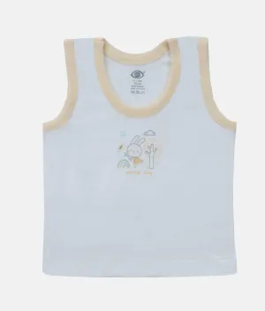 Baby Vest - Printed -  Peach