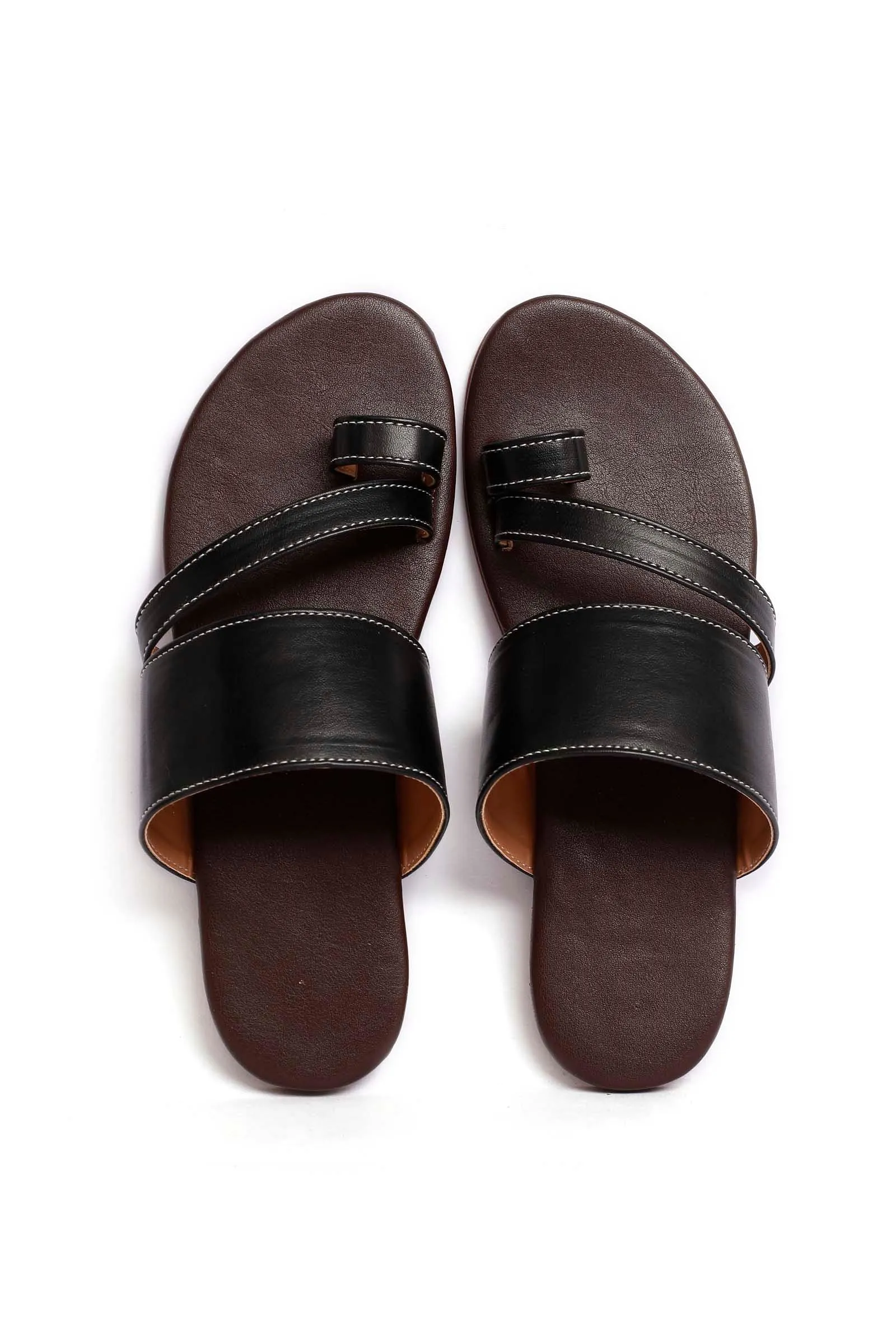 Black Cruelty Free Leather Sliders