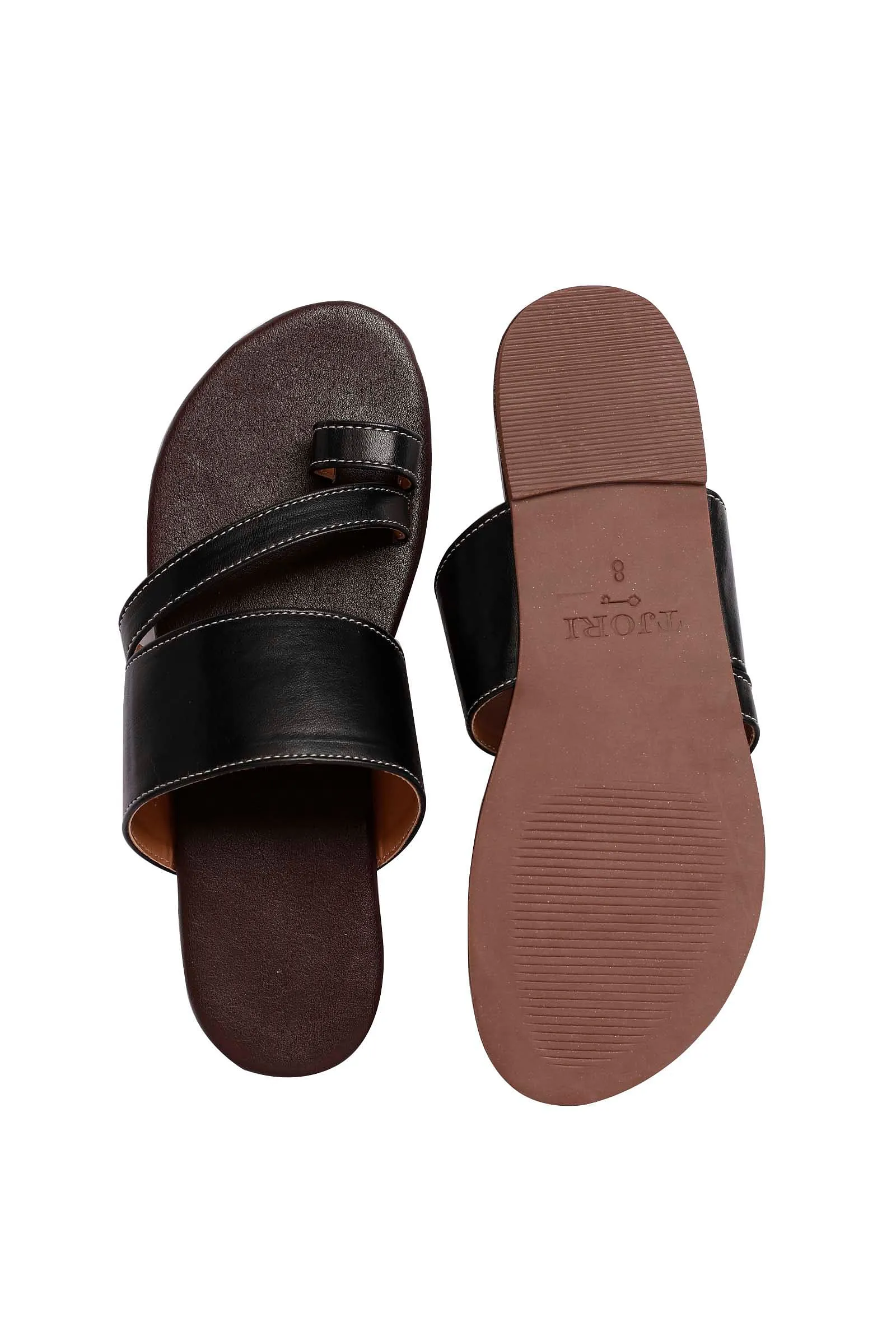 Black Cruelty Free Leather Sliders