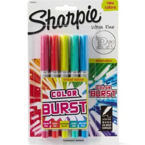 Color Burst Ultra Fine Permanent Markers 5 pkg