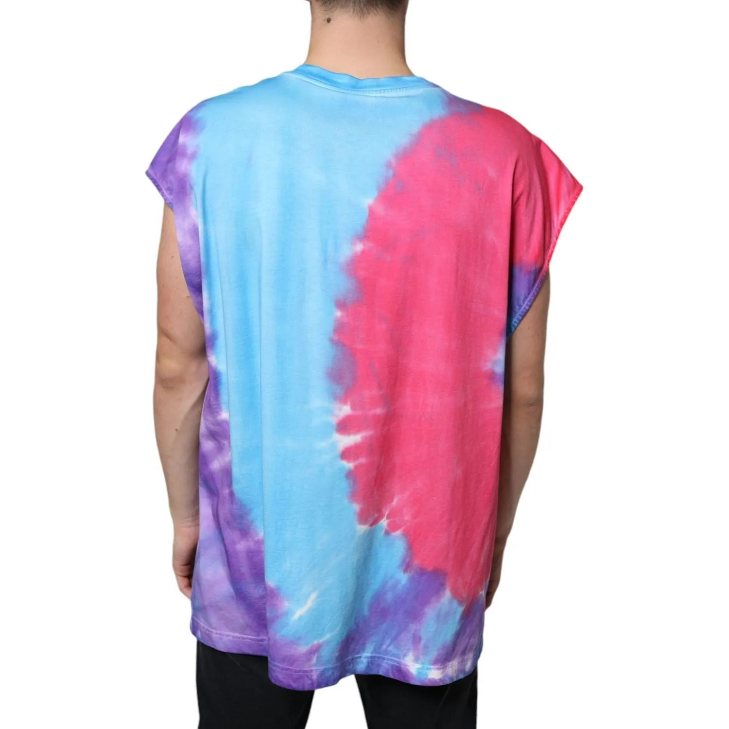 Dolce & Gabbana Multicolor Tie Dye Cotton Sleeveless T-shirt