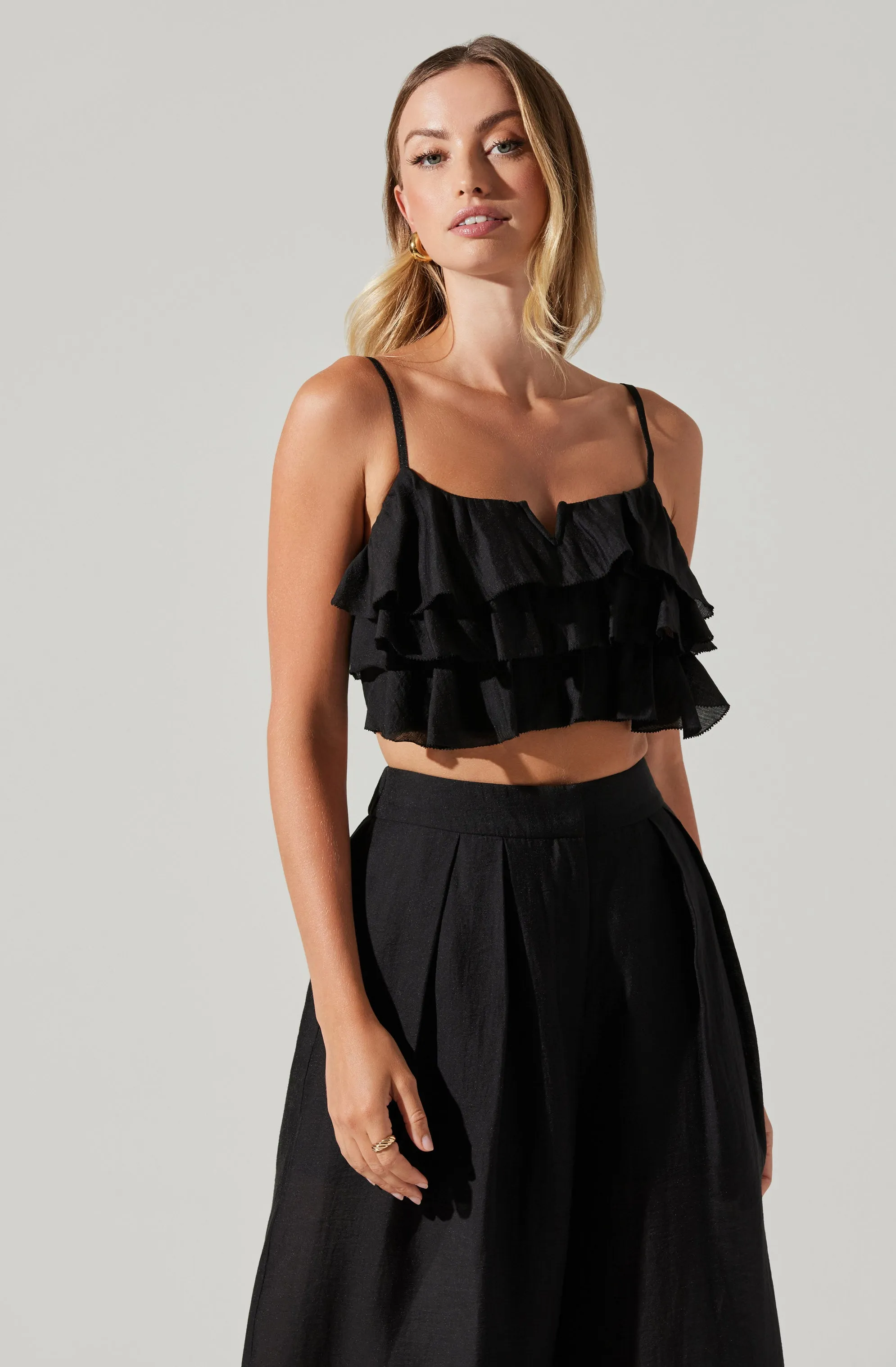 Ellyana Ruffle Crop Top