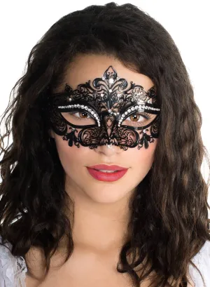 Fleur De Lis Black Metal Masquerade Mask