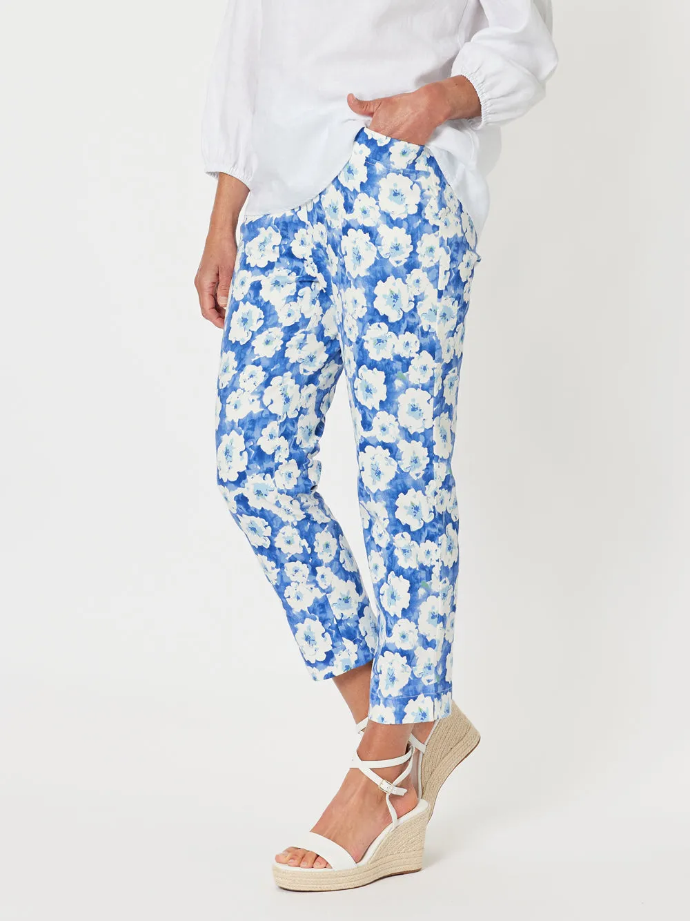 Flowers For Me Floral Pants - Blue