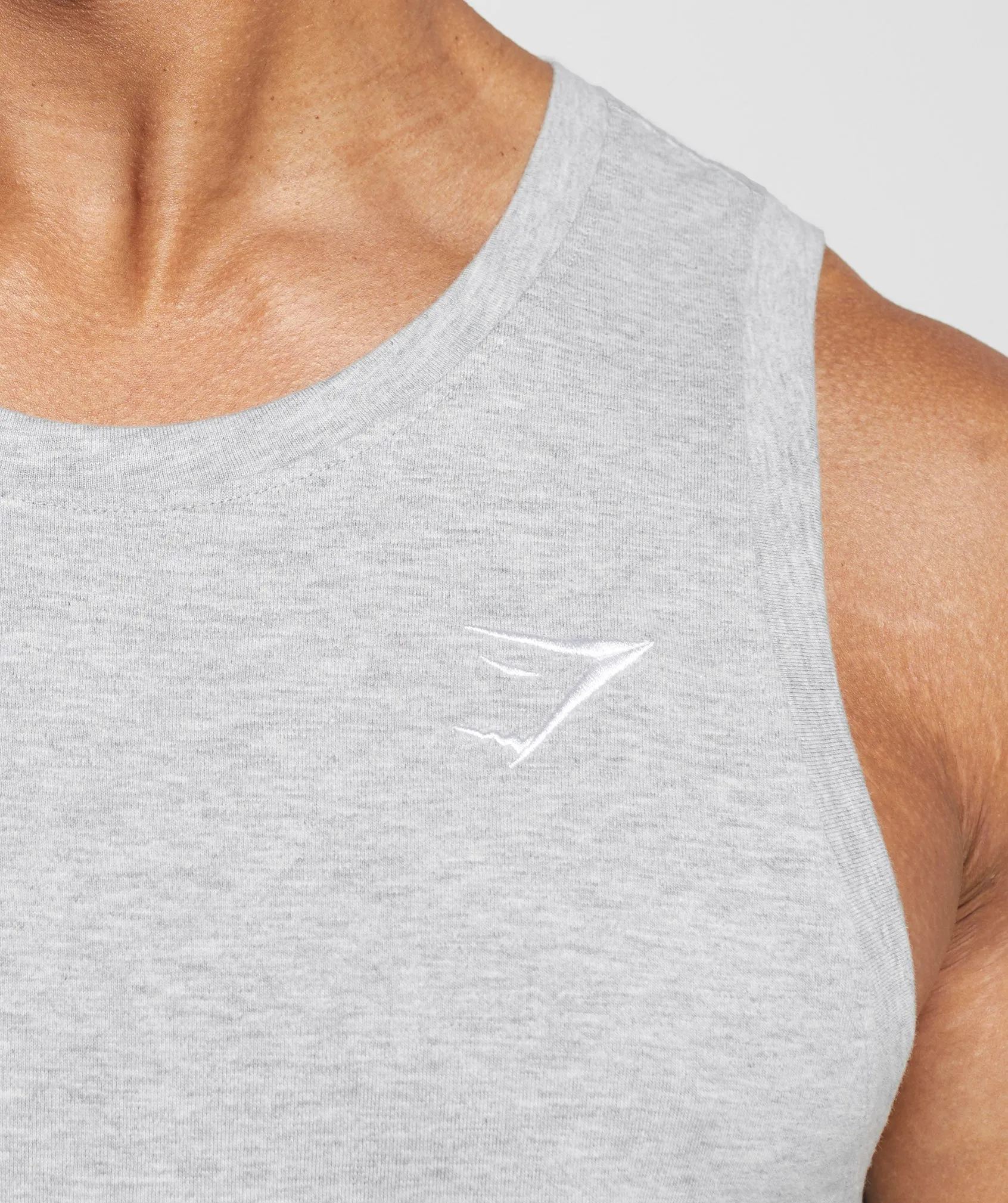 Gymshark Crest Tank - Light Grey Core Marl