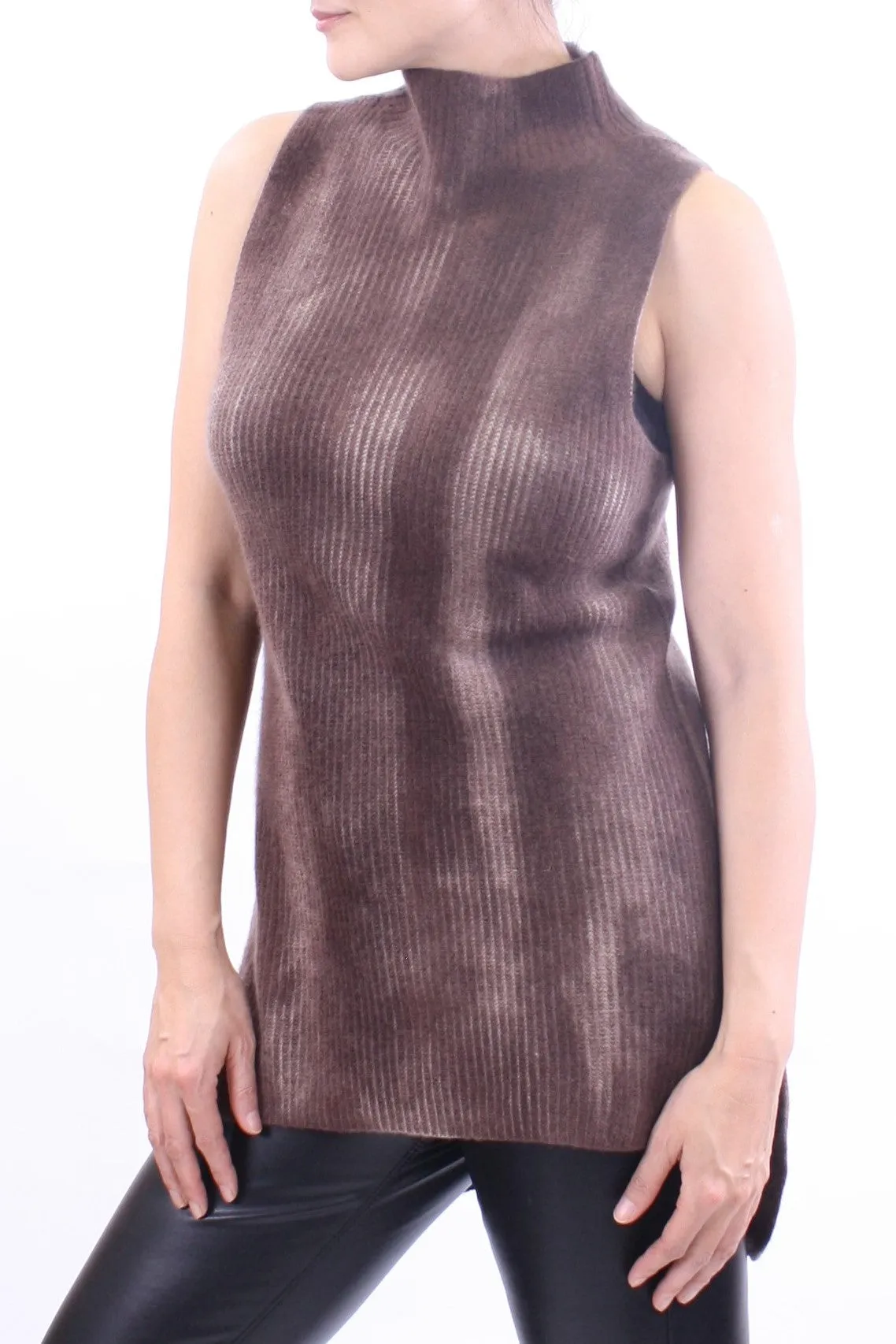 Hand Painted Ribbed Sleeveless Pullover