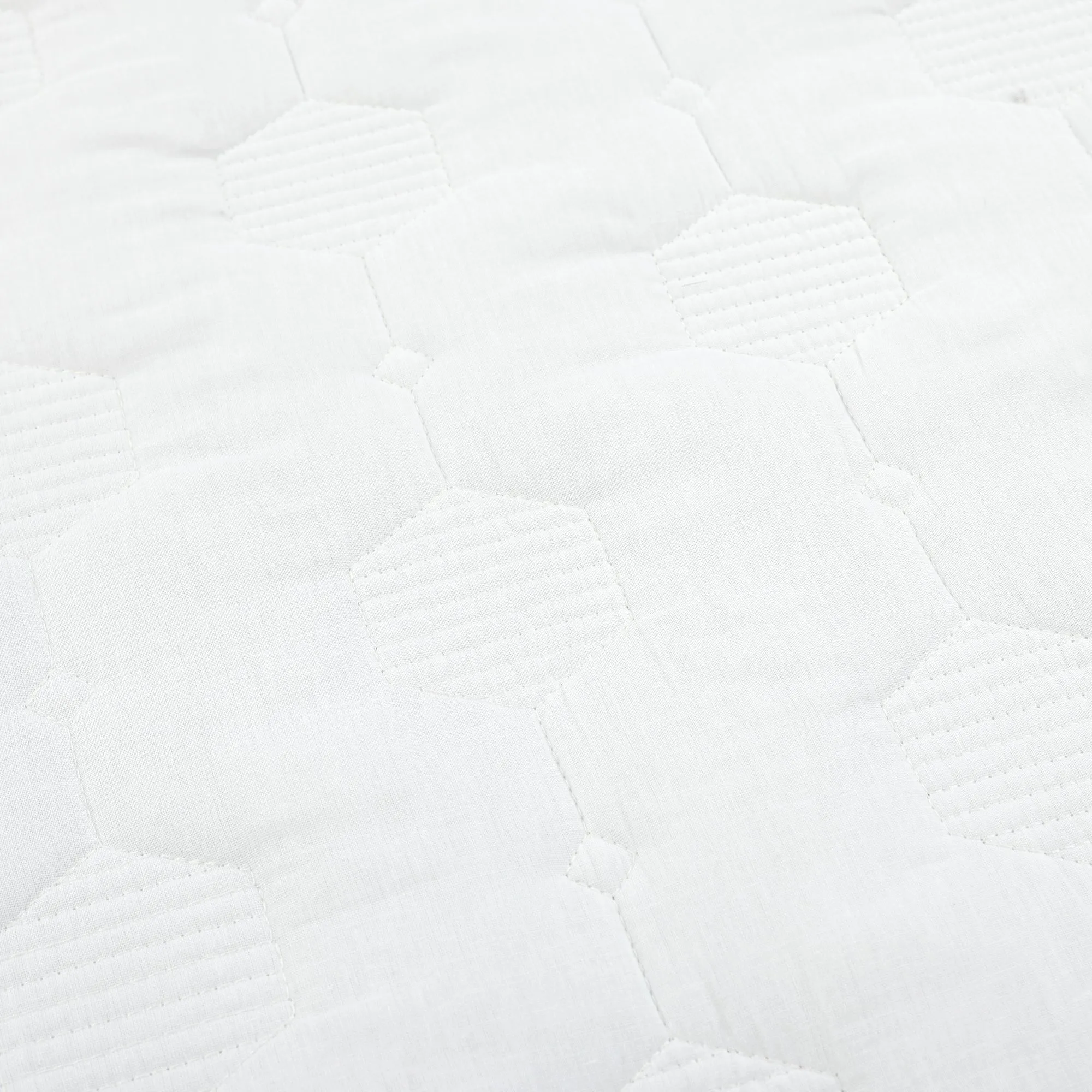 Hexagon Honeycomb Textured Cotton Quilt 3 Piece Set