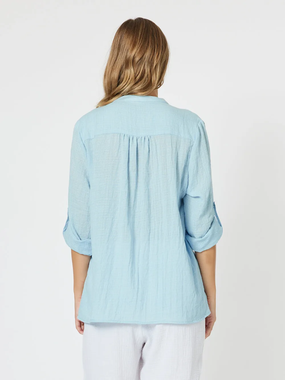 Lace Pocket Shirt - Blue