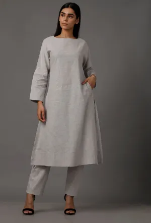 Light Blue Pure Woven Cotton Kurta