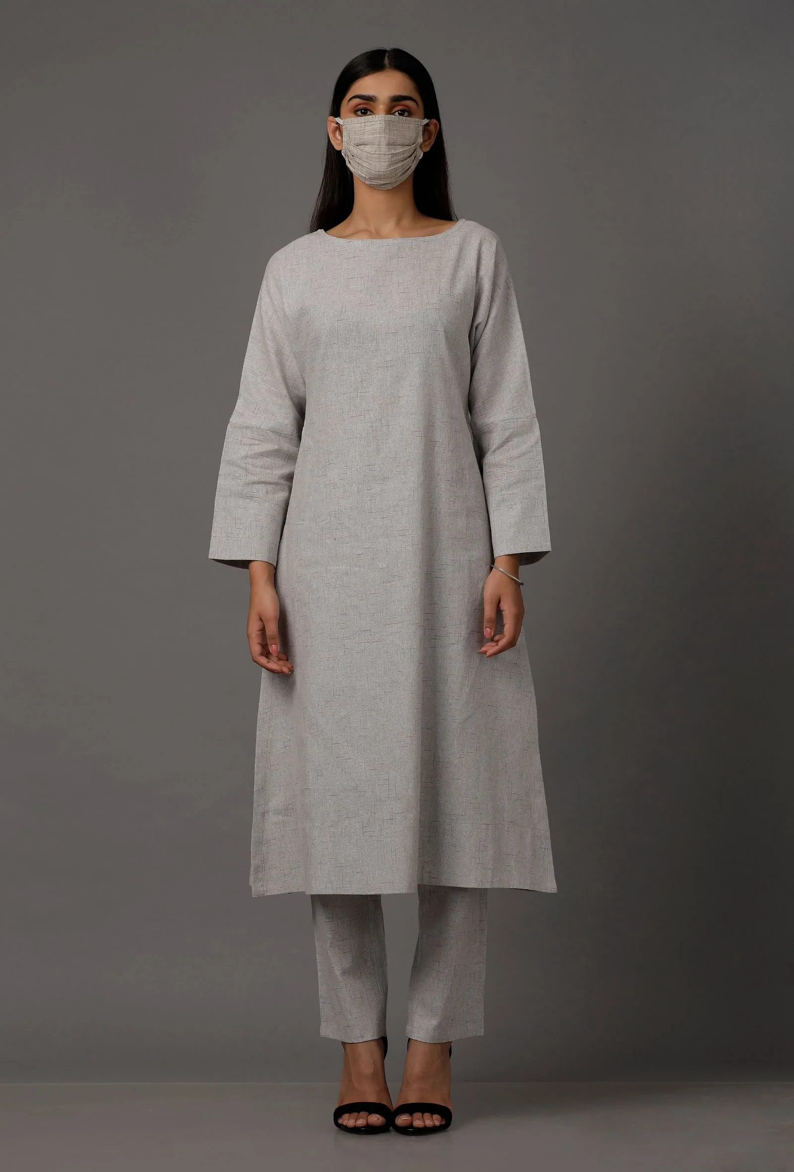 Light Blue Pure Woven Cotton Kurta