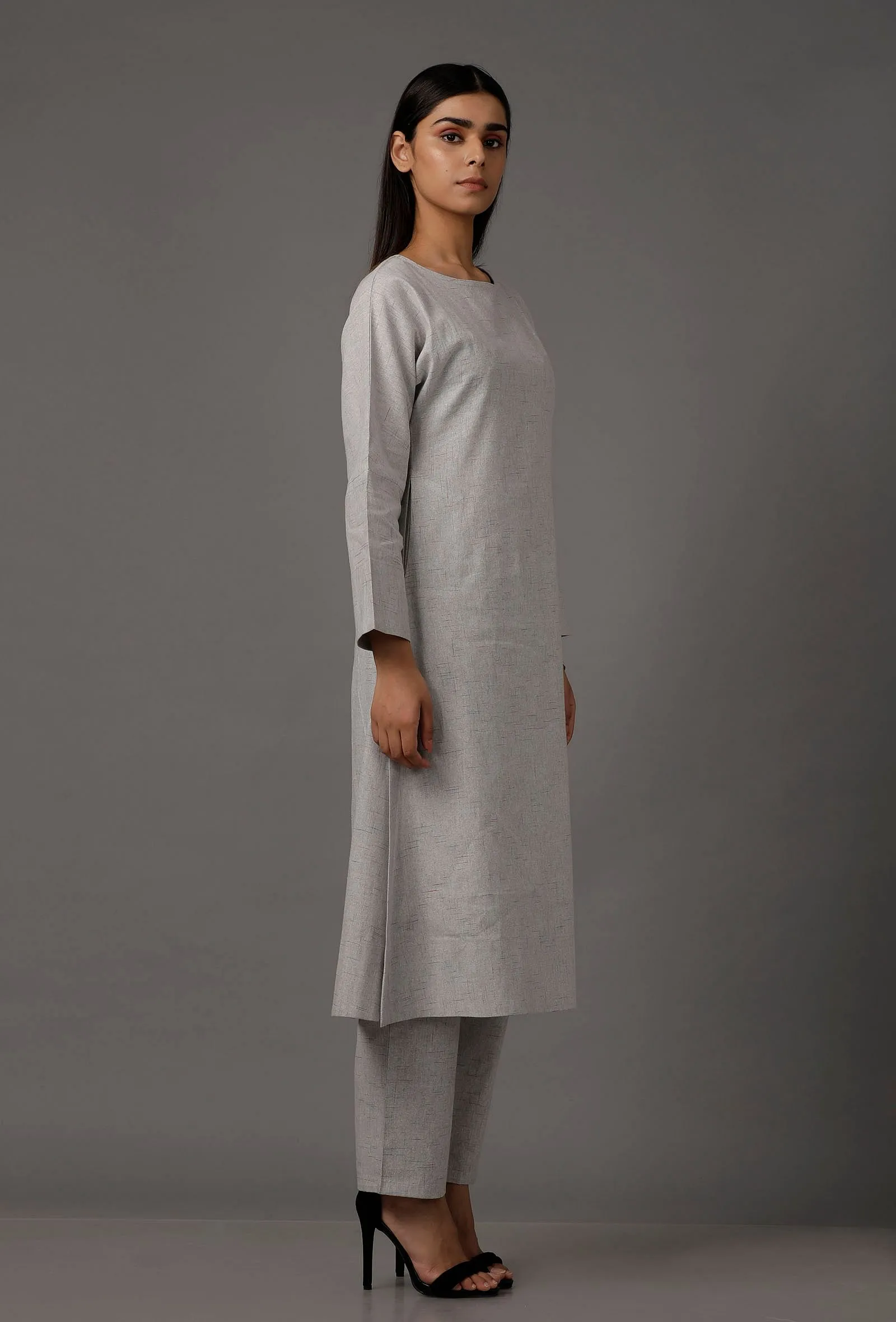 Light Blue Pure Woven Cotton Kurta