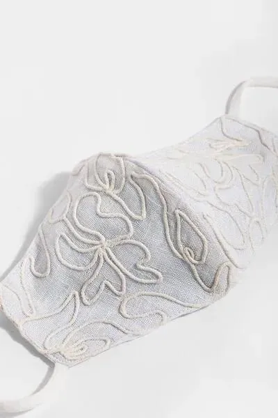 Linen Embroidered Mask