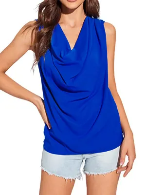 Loose Sleeveless Solid Color V-Neck Vest Top