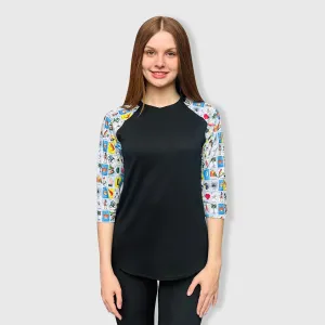 Loteria Mexican Black Polyester Top