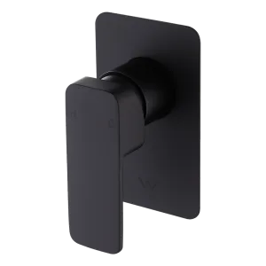 Matte Black Square Shower Bath Mixer, Solid Brass, WaterMark