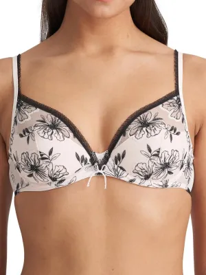 Noorah Half Padded Balcony Bra - Black/Blush