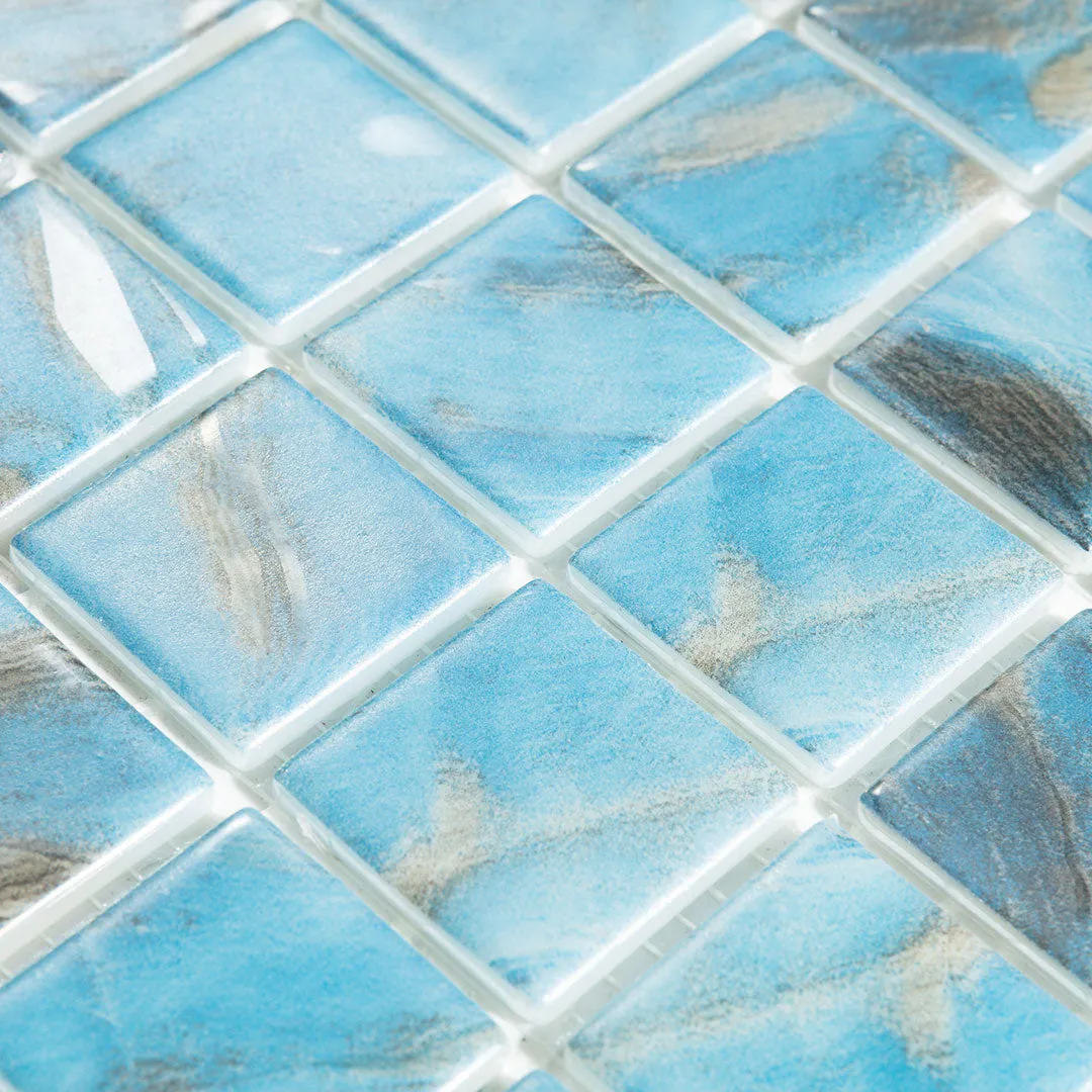 Oasis Blue, 1.5" x 1.5" - Glass Tile