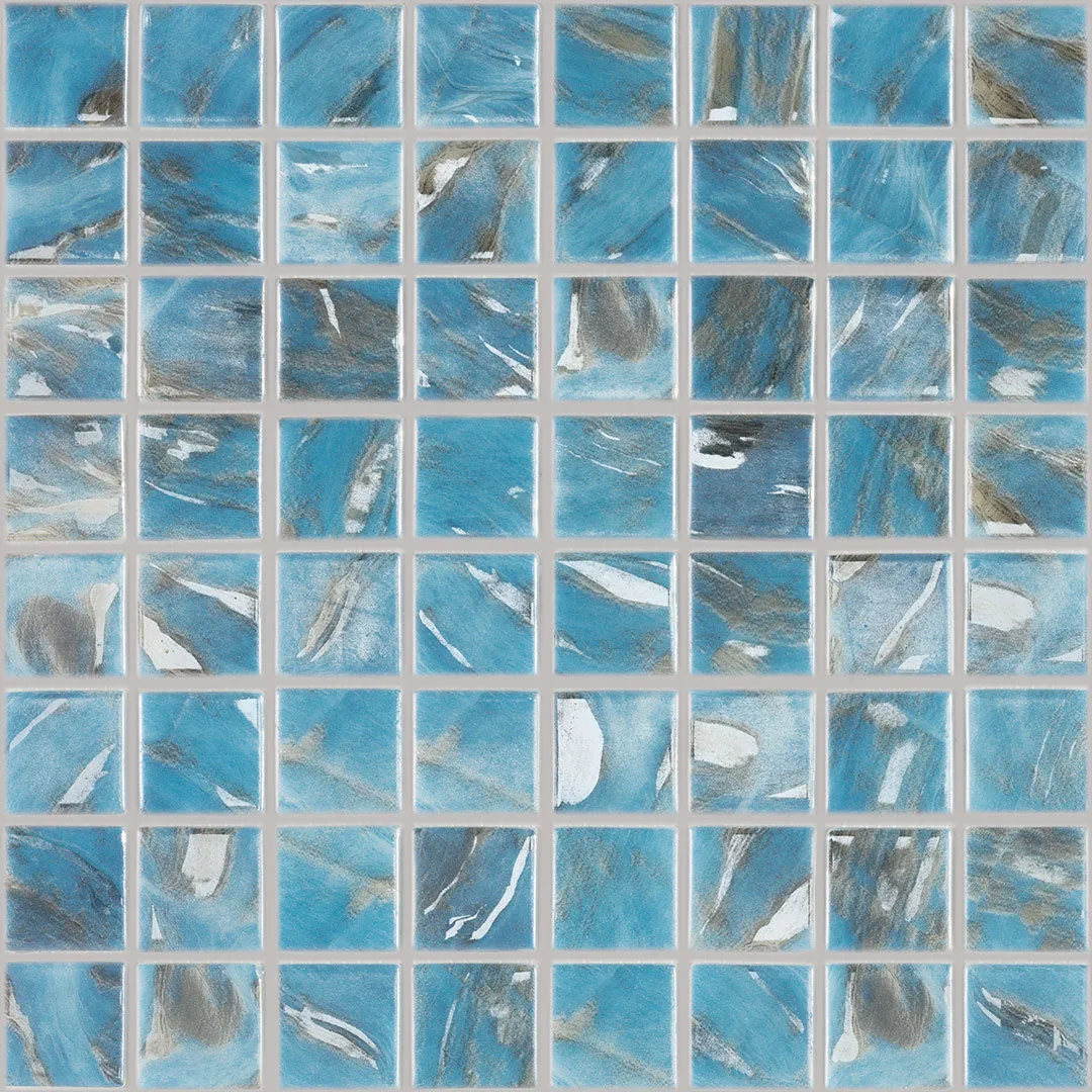 Oasis Blue, 1.5" x 1.5" - Glass Tile