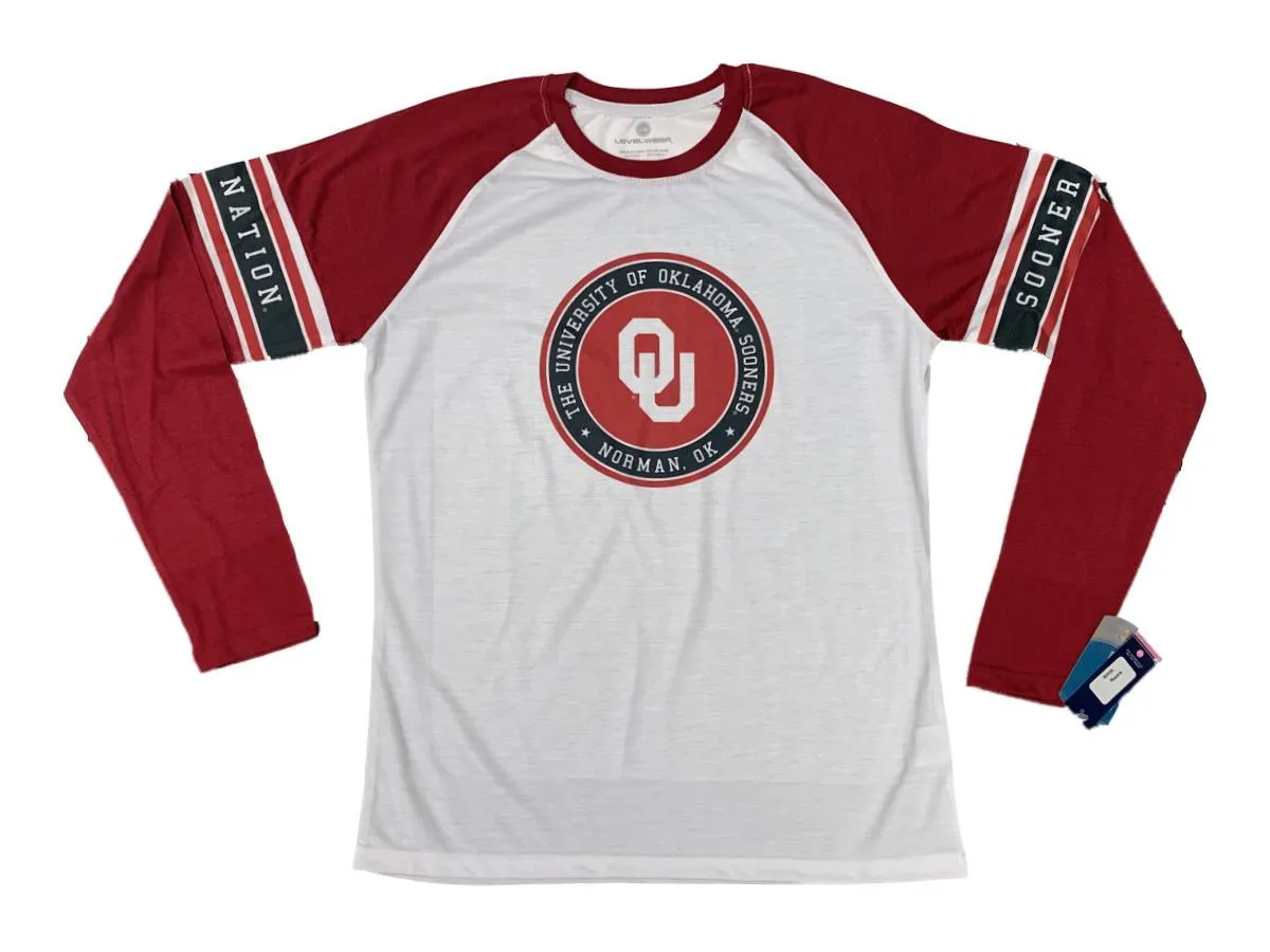 Oklahoma Sooners Levelwear WOMEN'S Lightweight Polyester Long Sleeve T-Shirt (L)