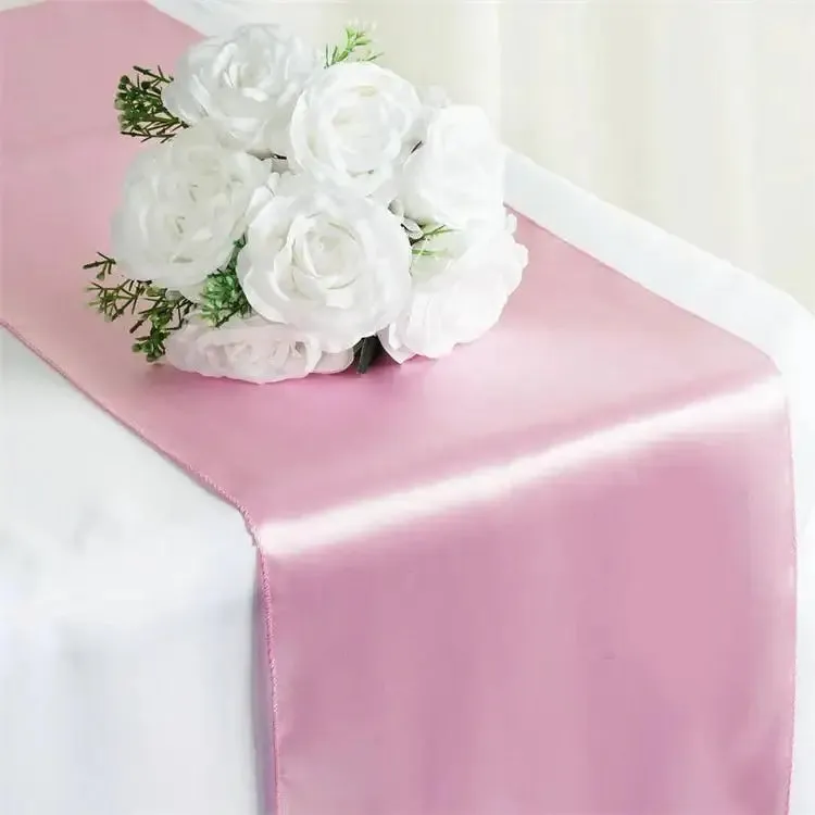 Pink Satin Table Runner 12" * 108"