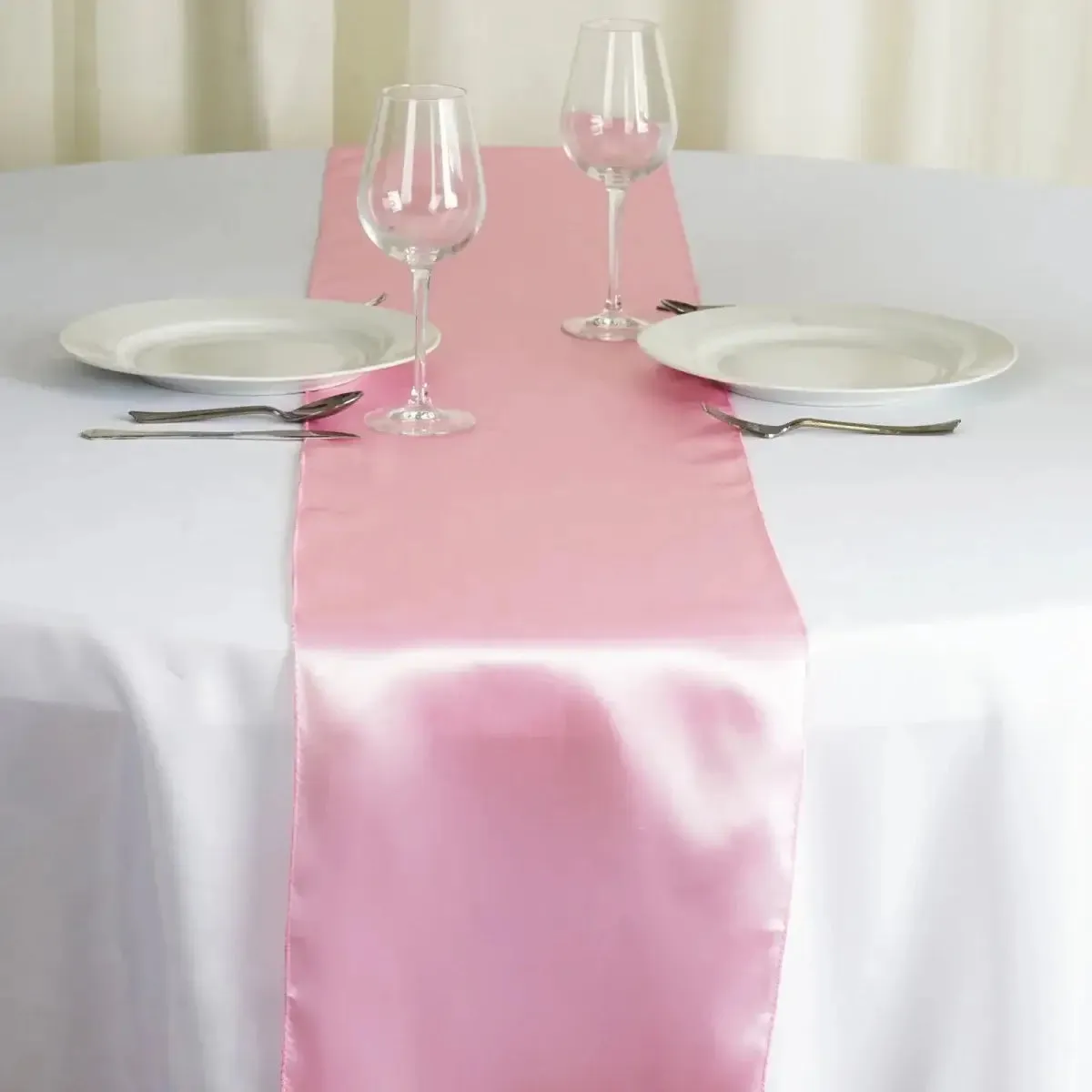 Pink Satin Table Runner 12" * 108"