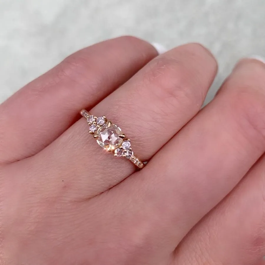 Pink Spritz Rose Cut Diamond Ring