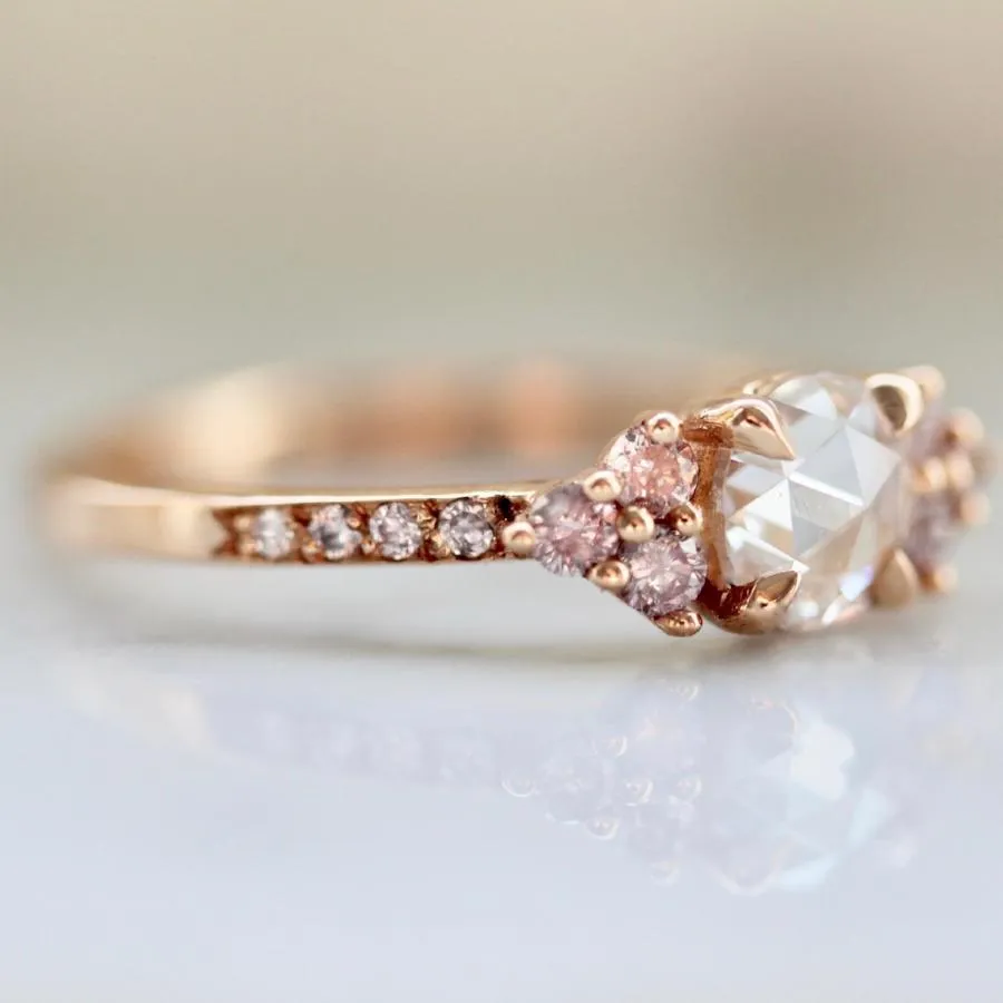 Pink Spritz Rose Cut Diamond Ring