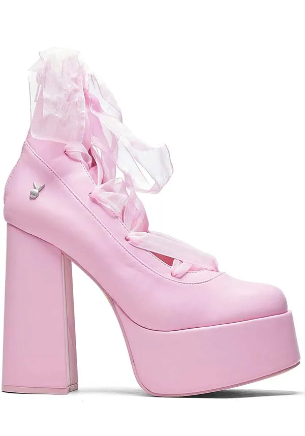 Playboy Infidelity [Pink] | LACE UP HEELS