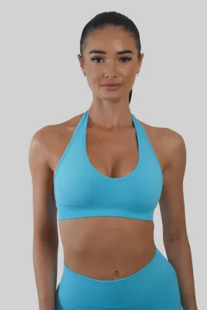 RECOIL HALTER CROP - ICE BLUE