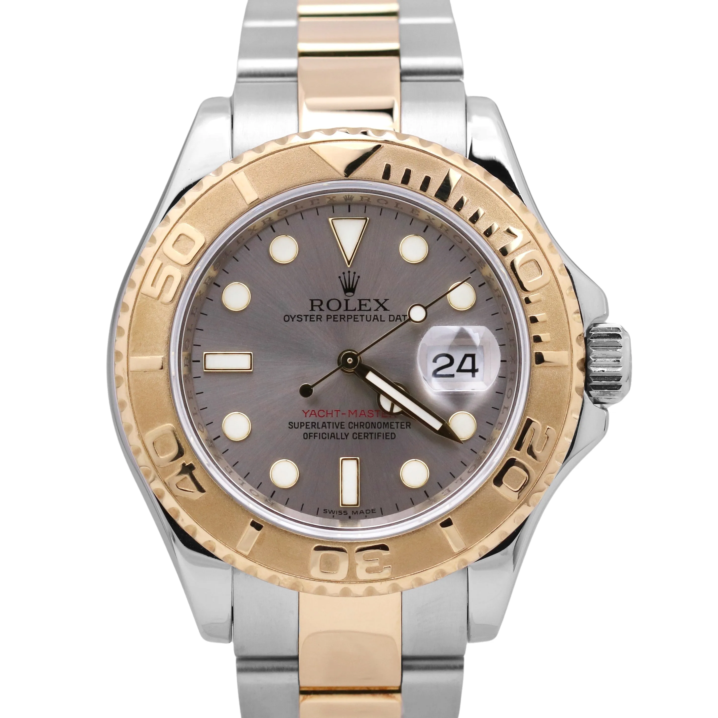 Rolex Yacht-Master 40mm SLATE Two-Tone 18K Yellow Gold REHAUT Steel Date 16623