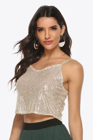 Sequin Cropped Cami