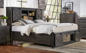 Sun Valley Cal-King Bed – Storage Headboard W/ Rotating Storage