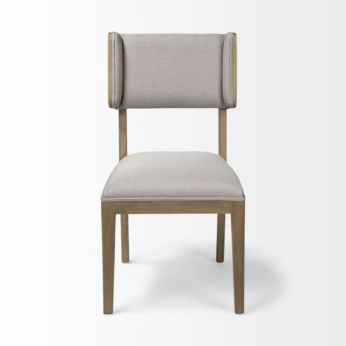 Tenton Dining Chair Gray Fabric | Brown Wood