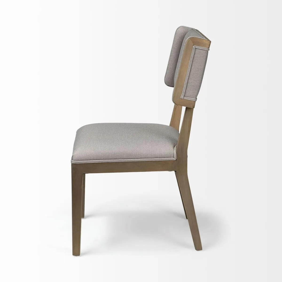 Tenton Dining Chair Gray Fabric | Brown Wood