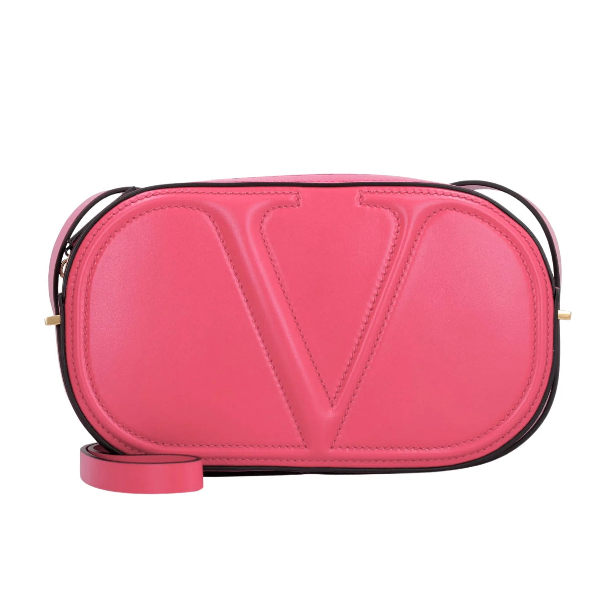 Valentino Garavani VLogo Walk Crossbody Bag Pink Calf Leather Medium