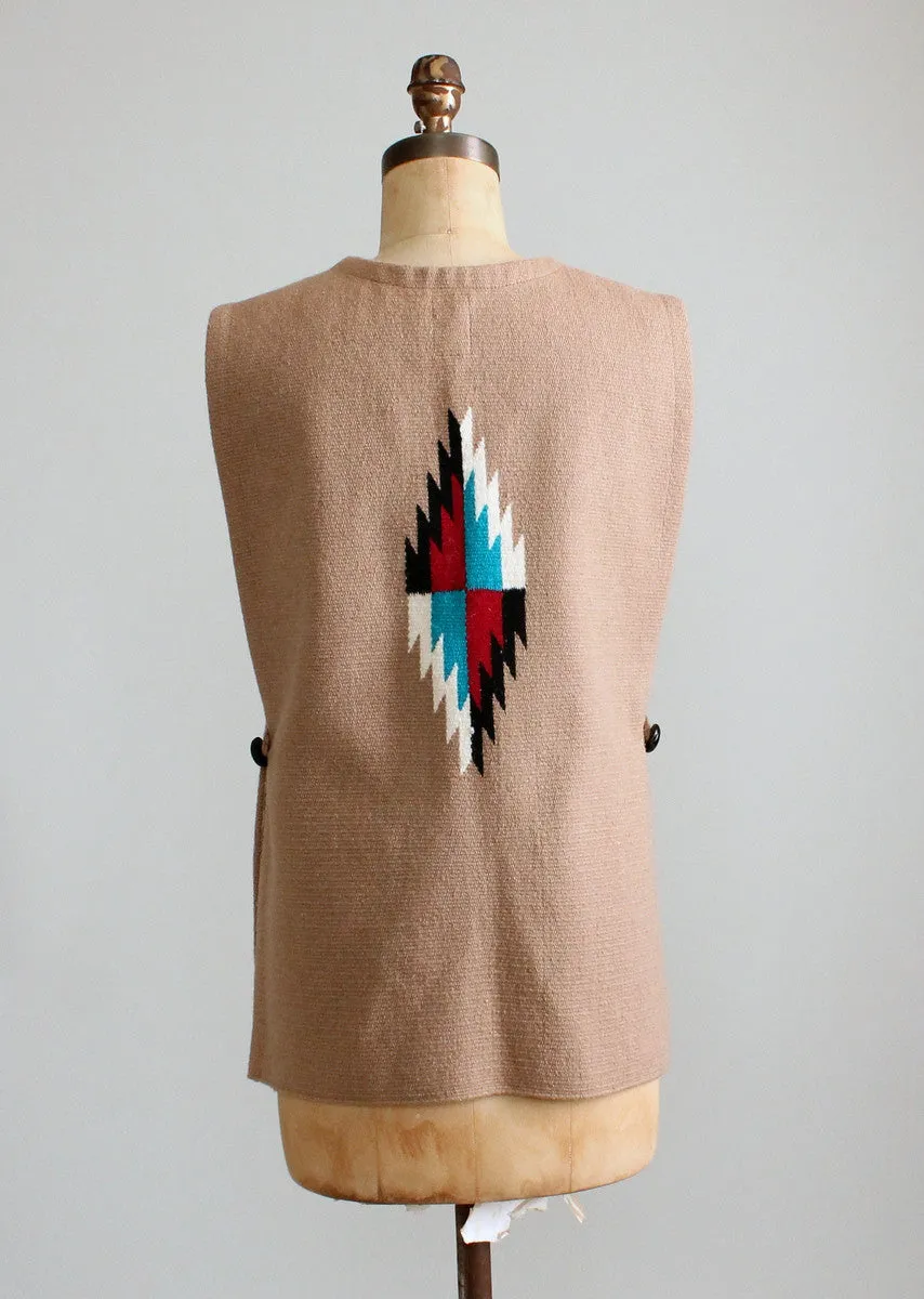 Vintage 1980s Tan Ortega  Chimayo Vest