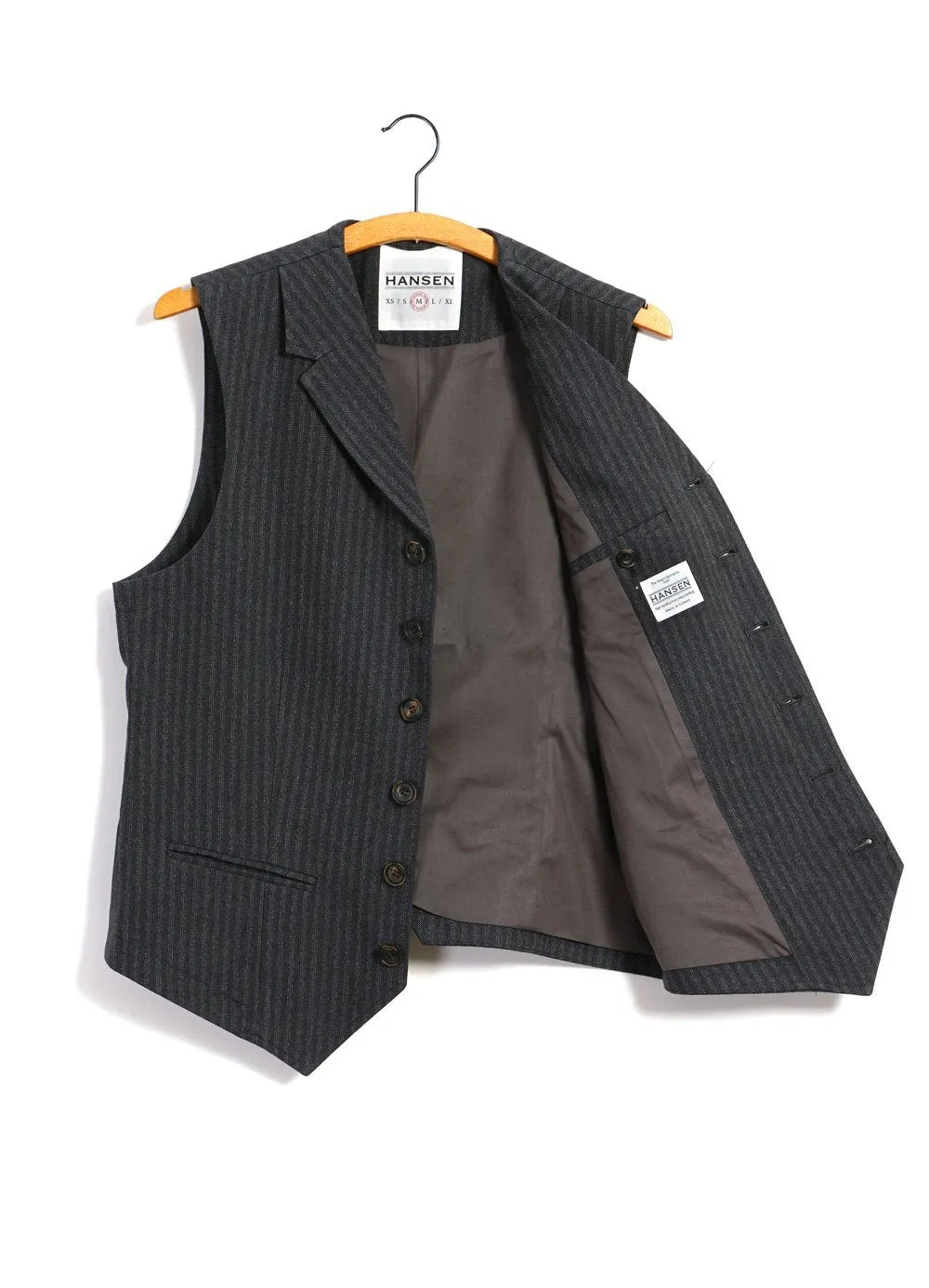 WILLIAM | Lapel Waistcoat | Grey Pin